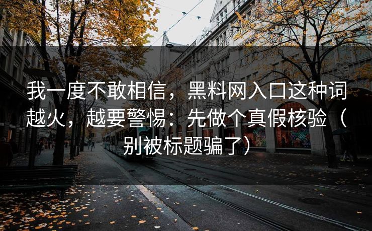 我一度不敢相信，黑料网入口这种词越火，越要警惕：先做个真假核验（别被标题骗了）
